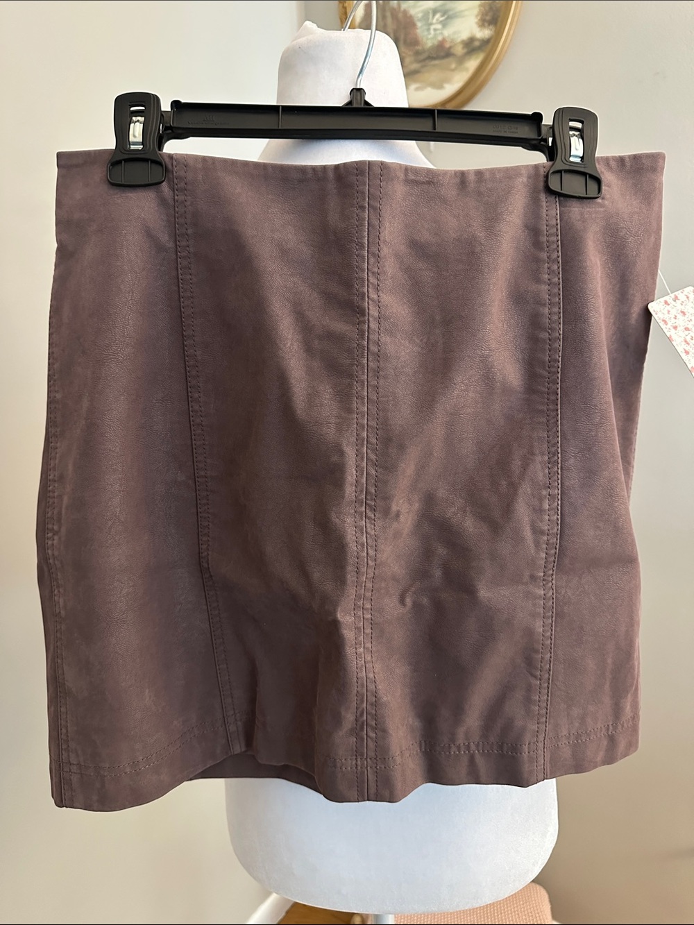 NWT Free People Suede-like Mauve Mini Skirt, Sz 10
